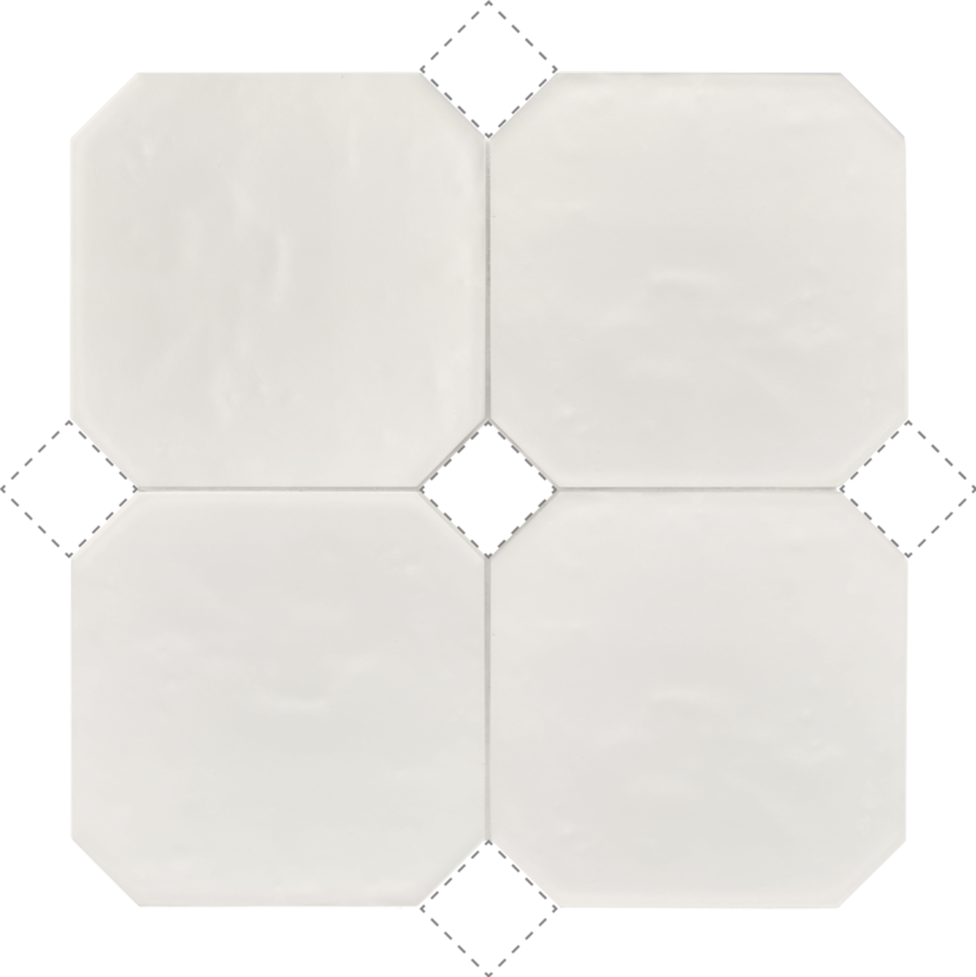 Octagon Blanco Mate 20X20cm.