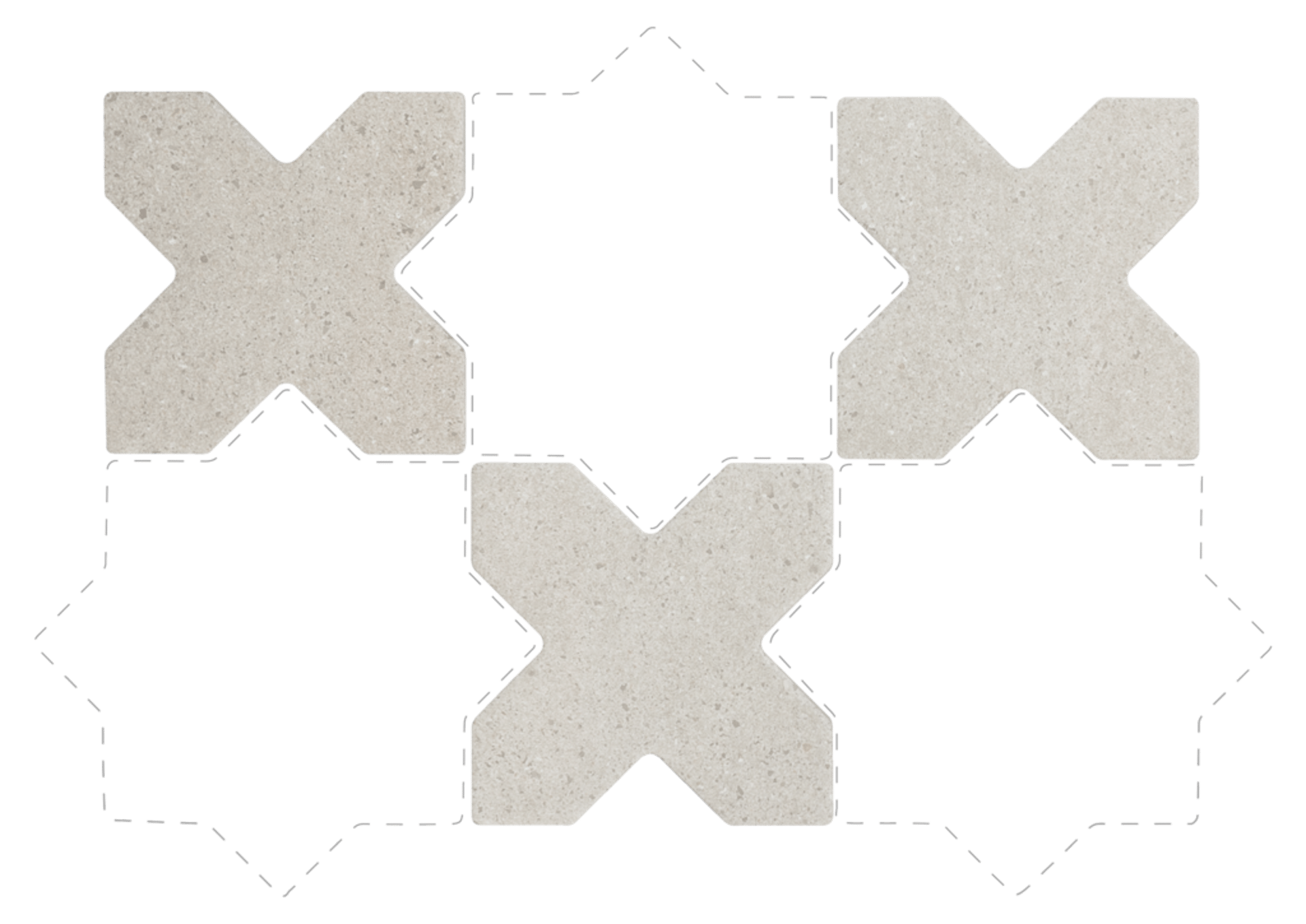Elda Cross White 12x12cm.